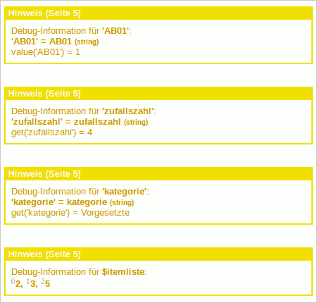 Display Debug Information