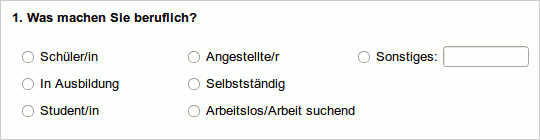 Auswahl (mit Einstellung "Mehrere Spalten")