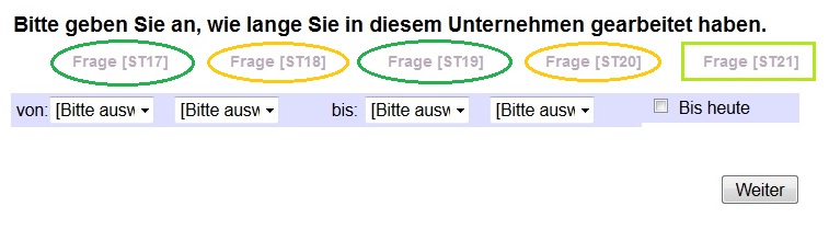 Horizontale Kombination aus Dropdowns