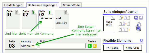 Eine Seiten-Kennung zuweisen