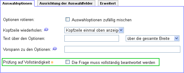 Antwortzwang als Option