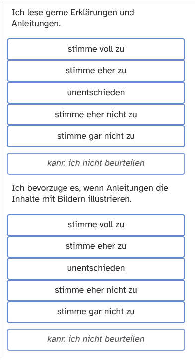 Darstellung einer voll beschifteten Skala auf einem Smartphone