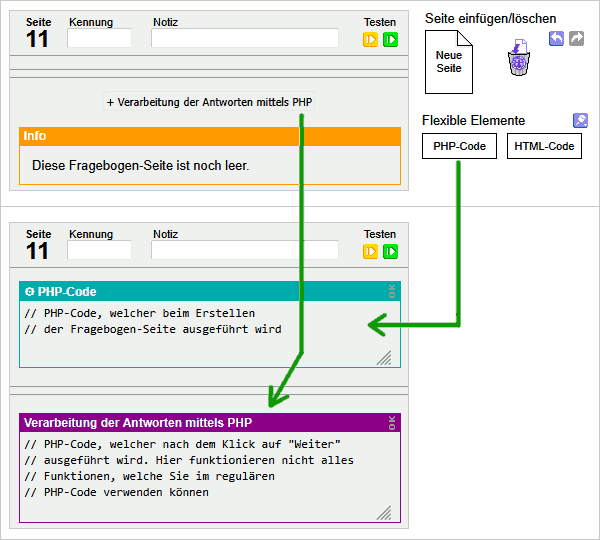 Unterschiedliche Eingabefelder für PHP-Code