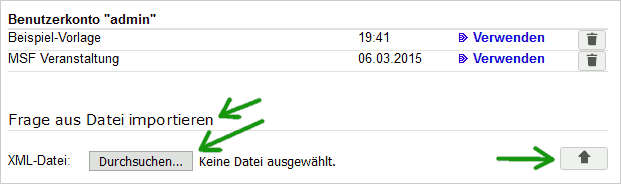 Frage aus einer Datei importieren