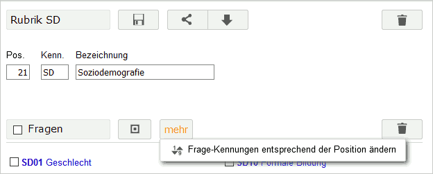 Reorder question identifiers