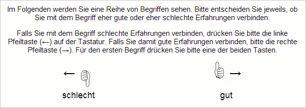 Zuordnungsaufgabe, Begrüßungstext