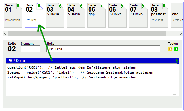 PHP code for page order