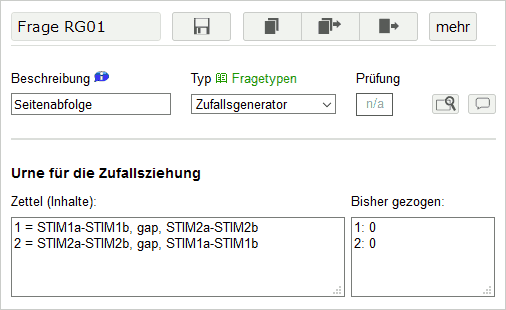 Zufallsgenerator mit Seitenabfolgen