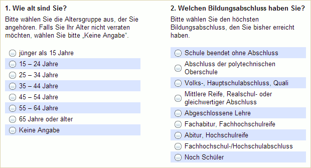 Elemente mit etwas Abstand nebeneinander platziert