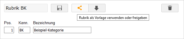 Rubrik als Vorlage verwenden