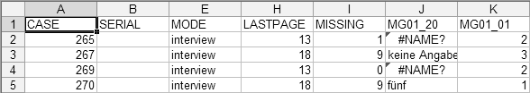 Fehlerhafter Import in Excel