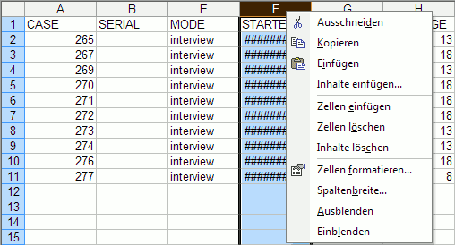 Spaltenbreite mittels Kontextmenü ändern