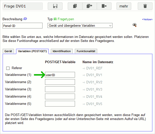 Question of type: Device and transmitted variables