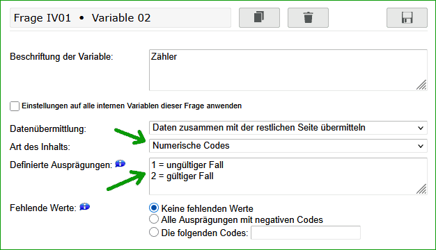 Interne Variable mit definierten Ausprägungen