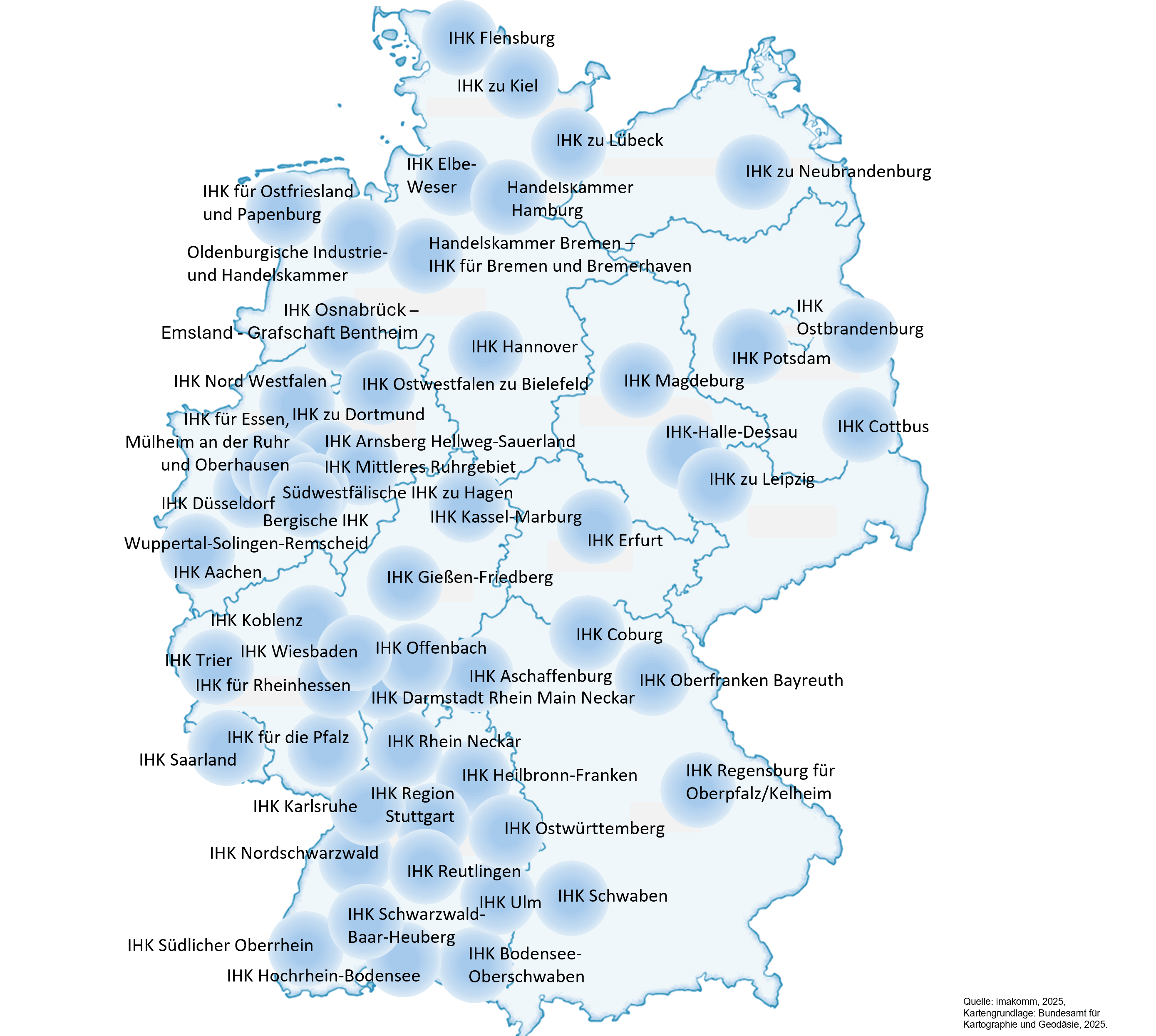 Übersicht der teilnehmenden IHKs